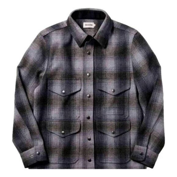 NWOT Taylor Stitch Forester Jacket Gray Plaid Button Front Wool sz36 Chest 40 - Picture 1 of 10